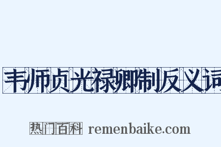 韦师贞光禄卿制反义词是什么意思的图片